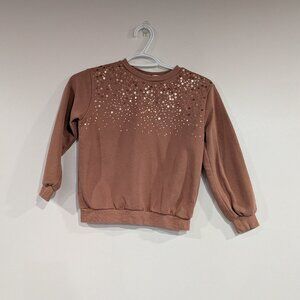 H&M Sequined Sweatshirt Dusy Rose Pink Size 6X/7